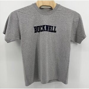 Vintage 90s Bucknell University Bisons T-Shirt Gray USA One-Size Single Stitch